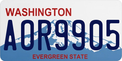 WA license plate AOR9905