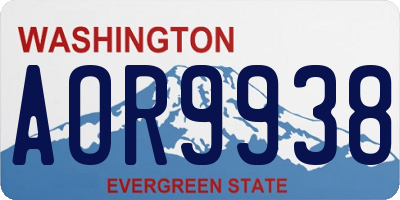 WA license plate AOR9938