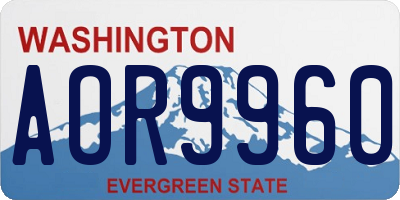 WA license plate AOR9960