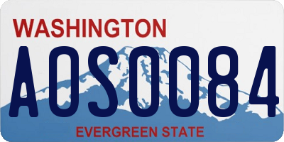 WA license plate AOS0084
