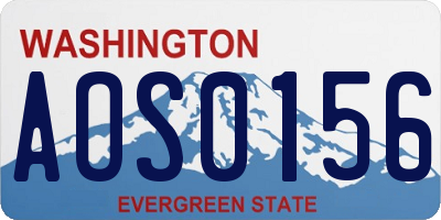 WA license plate AOS0156