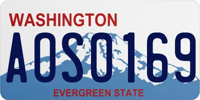 WA license plate AOS0169