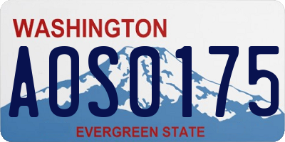 WA license plate AOS0175