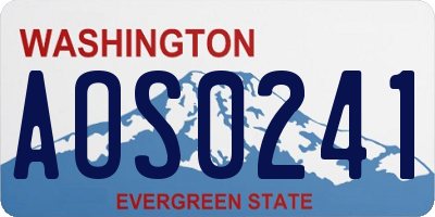 WA license plate AOS0241