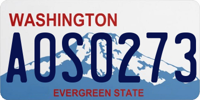 WA license plate AOS0273