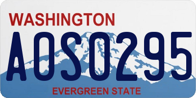 WA license plate AOS0295