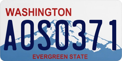 WA license plate AOS0371