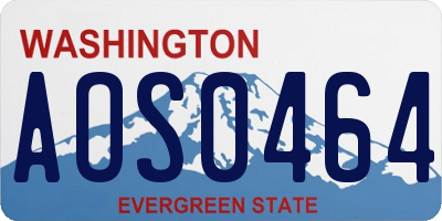 WA license plate AOS0464