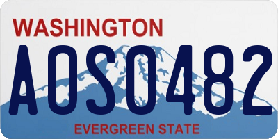 WA license plate AOS0482