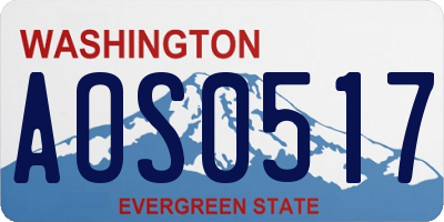 WA license plate AOS0517