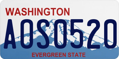 WA license plate AOS0520