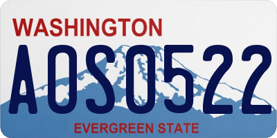 WA license plate AOS0522