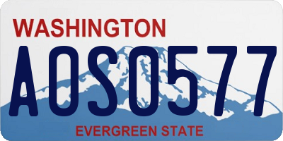 WA license plate AOS0577