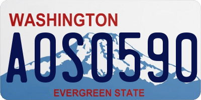 WA license plate AOS0590