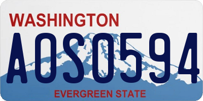 WA license plate AOS0594