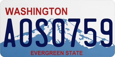WA license plate AOS0759
