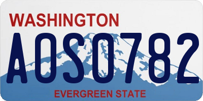 WA license plate AOS0782