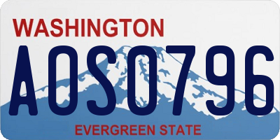 WA license plate AOS0796