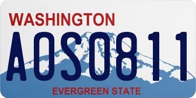WA license plate AOS0811