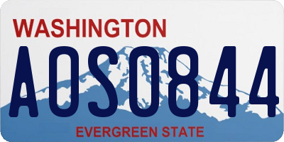 WA license plate AOS0844
