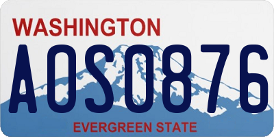 WA license plate AOS0876