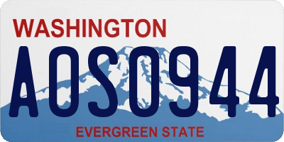 WA license plate AOS0944