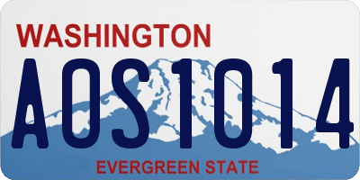WA license plate AOS1014