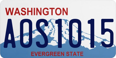 WA license plate AOS1015