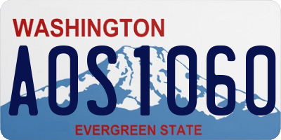 WA license plate AOS1060