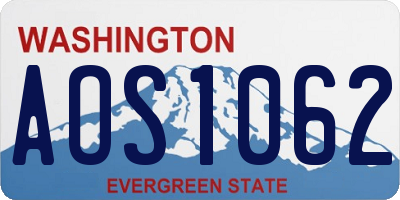 WA license plate AOS1062