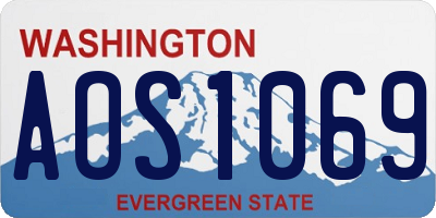WA license plate AOS1069