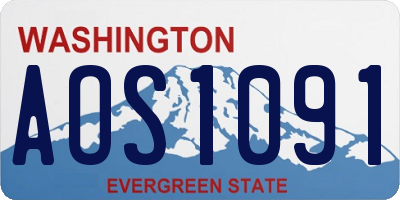 WA license plate AOS1091