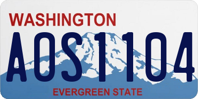 WA license plate AOS1104
