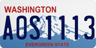 WA license plate AOS1113