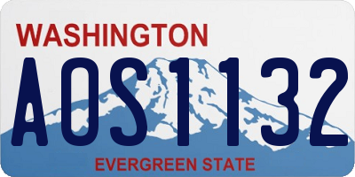 WA license plate AOS1132