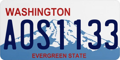 WA license plate AOS1133