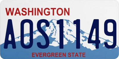 WA license plate AOS1149