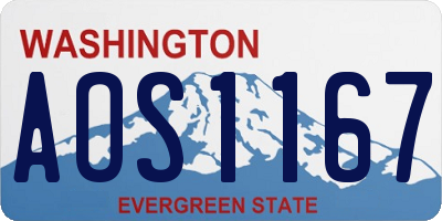WA license plate AOS1167