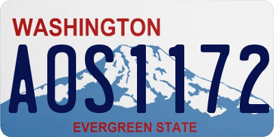 WA license plate AOS1172