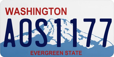 WA license plate AOS1177