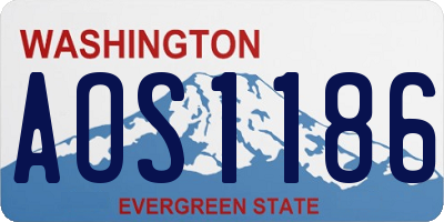 WA license plate AOS1186