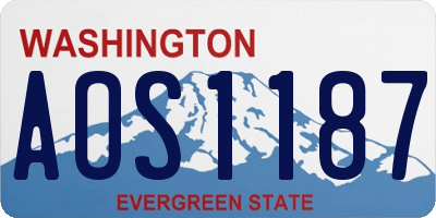 WA license plate AOS1187