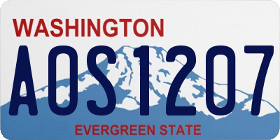 WA license plate AOS1207