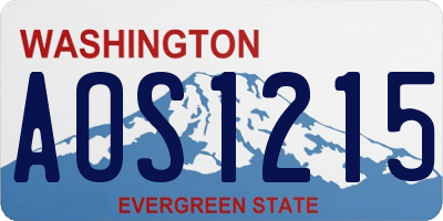 WA license plate AOS1215