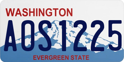 WA license plate AOS1225