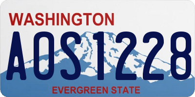WA license plate AOS1228