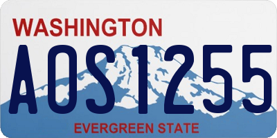 WA license plate AOS1255