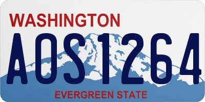 WA license plate AOS1264