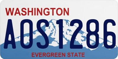 WA license plate AOS1286