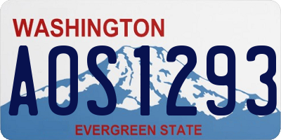 WA license plate AOS1293